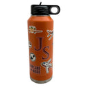 Orange Water Bottle, Matching Decorative Airplane Sticker, Kit