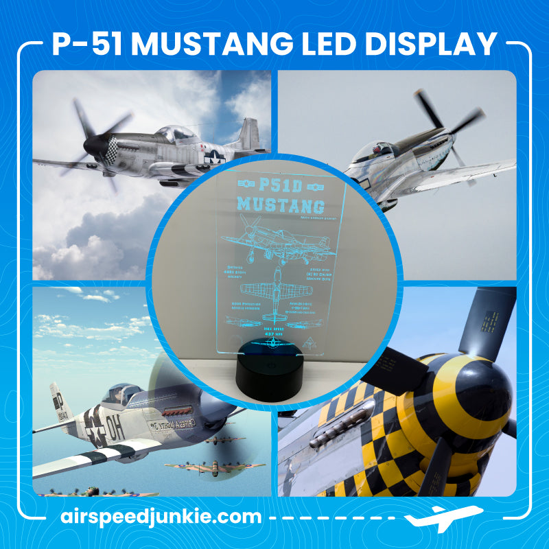 P-51 Mustang Acrylic LED Display, 15 Colors
