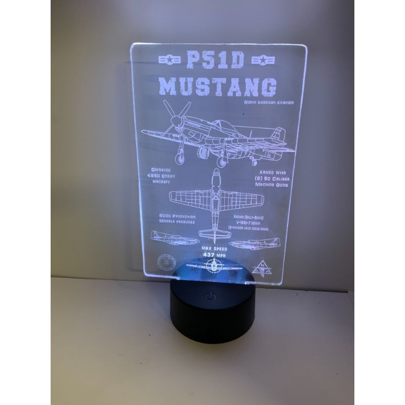 P-51 Mustang Acrylic LED Display, 15 Colors