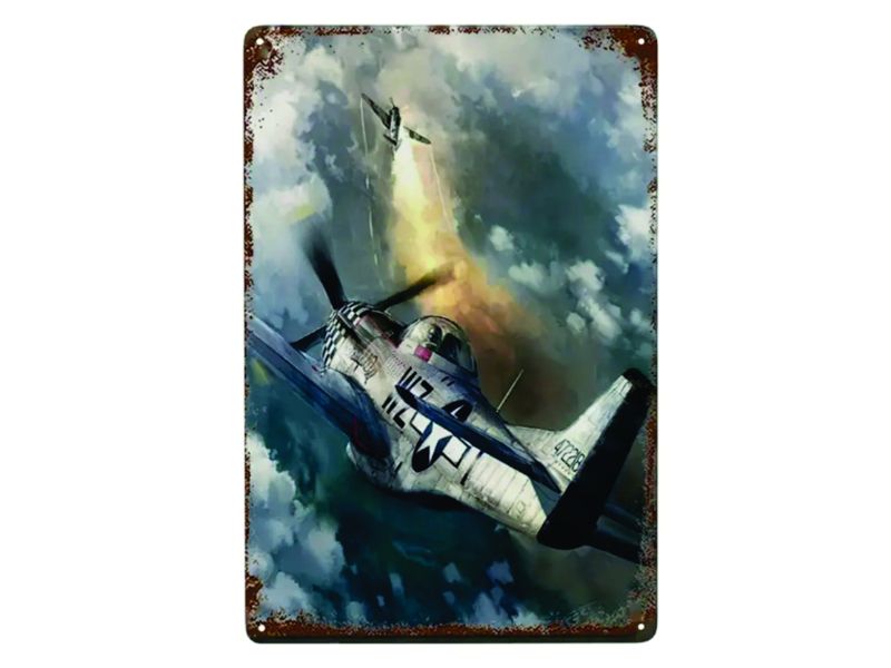 P-51 Dogfighting Sign, Vintage Pilot Signs