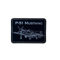 P-51 Mustang, Leather Patch, Adhesive Back, 2 Colors, WW2 Fighter Aircraft Patches