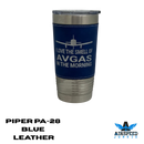 I Love the Smell of AVGAS in the Morning - Aviation Leather Wrapped Tumbler