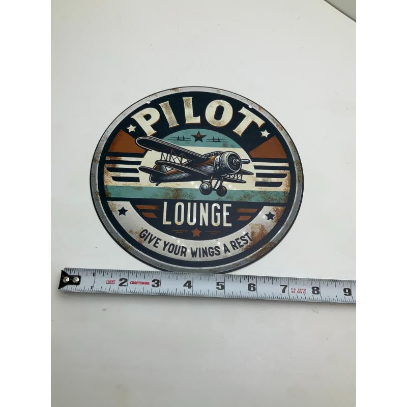 Pilot Lounge Retro Aluminum Sign