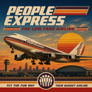 People Express Vintage Sign | 12x12 Retro Aviation Wall Decor for Pilots