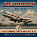 Piedmont Airlines Vintage Sign | 12x12 Retro Aviation Wall Decor for Pilots