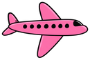 Pink Jet, Airplane Sticker for Kids