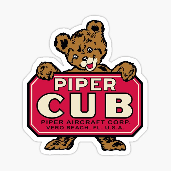 Piper Cub Sticker Decal 3" Matte Finish