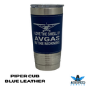 I Love the Smell of AVGAS in the Morning - Aviation Leather Wrapped Tumbler