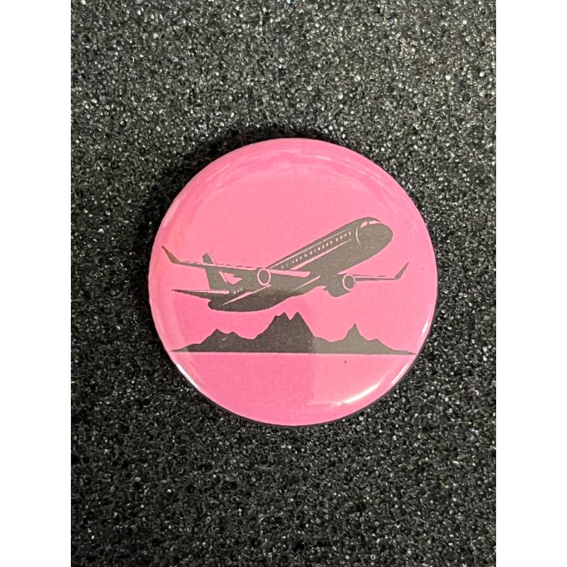 Mountain Plane Button Pin