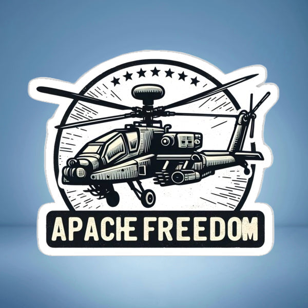 Apache Freedom Helicopter Sticker