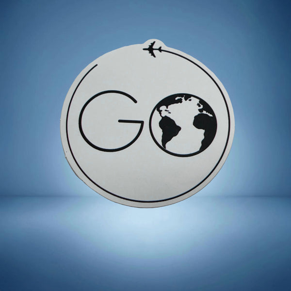 Go Travel The World Round Sticker