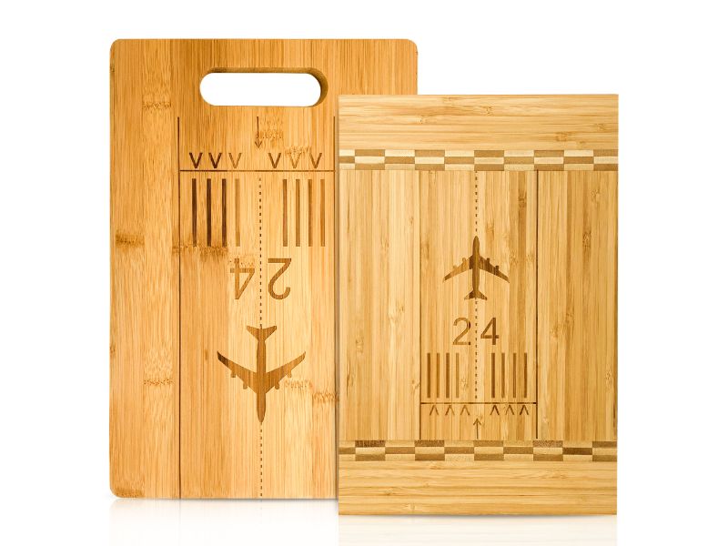 Runway Cutting Board, Bamboo Aviation Cutting Board