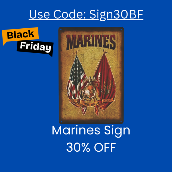 USMC Vintage Sign, Signs for Military Enthusiasts