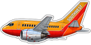 Southwest Airlines 737 Sticker, Old Livery