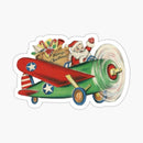 Santa Plane with Gifts Green