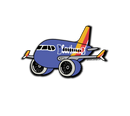 Southwest B-737 Cartoon Sticker, Standard Livery