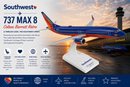 Southwest 737 MAX 8 model airplane with sunset background