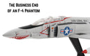 Top-down view of F‑4 Phantom II die-cast model airplane