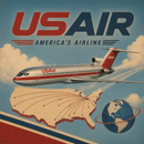 USAir Vintage Aircraft Sign – Choose Your Airplane | 12" × 12"