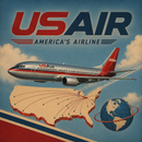USAir Vintage Aircraft Sign – Choose Your Airplane | 12" × 12"