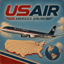 USAir Vintage Aircraft Sign – Choose Your Airplane | 12" × 12"