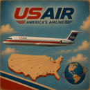 USAir Vintage Aircraft Sign – Choose Your Airplane | 12" × 12"
