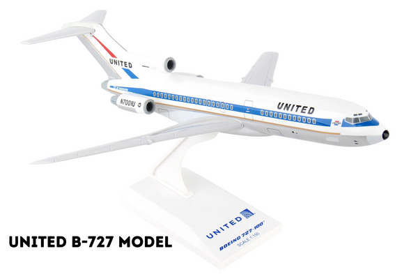 SkyMarks United 727-100 1/150 model with stand – Museum of Flight livery