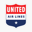 United Airlines Logo Shield Sticker Vintage Logo