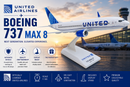 United Airlines Boeing 737 MAX 8 1/130 Scale Model - Skymarks Die-Cast