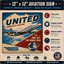 Vintage United Airlines Sign | Metal Aviation Wall Decor