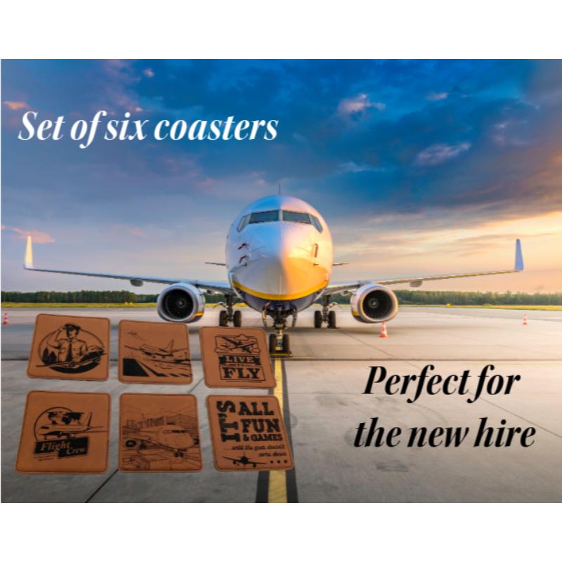 First Officer, Airline Pilot,Aviation Themed Coaster Sets, Gifts for New Hire Pilots