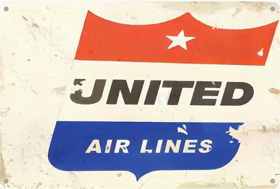 Vintage United Airlines Tin Sign