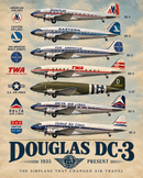 DC-3 1935 to Present 12 x 15 Acrylic Sign