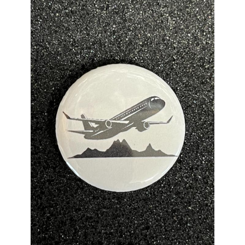 Mountain Plane Button Pin