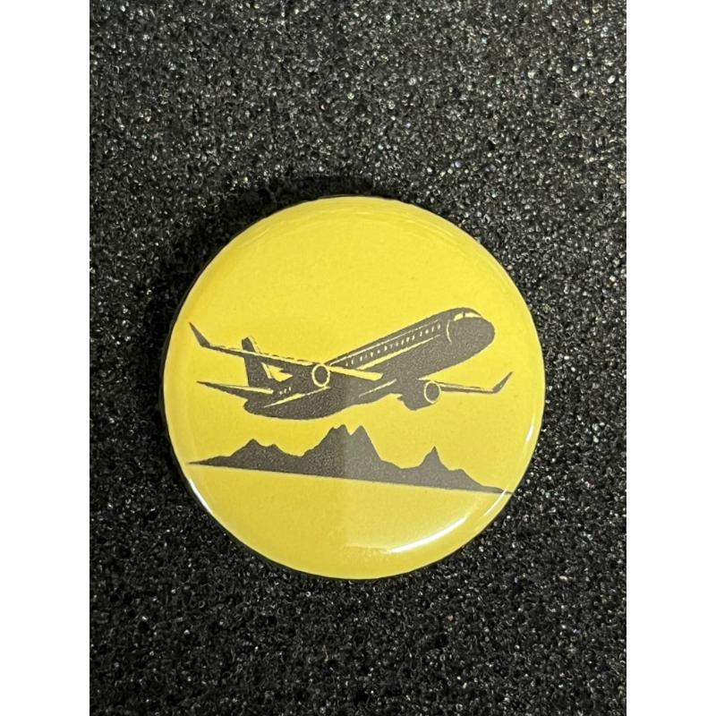 Mountain Plane Button Pin