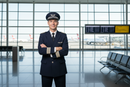 Airline captain in professional uniform