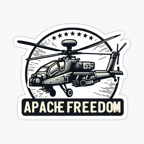 Apache Freedom Helicopter Sticker