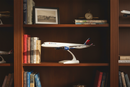 Delta A350 on Bookcase with Aviation Library