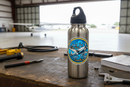 Don't Just Stand There sticker on water bottle in hangar