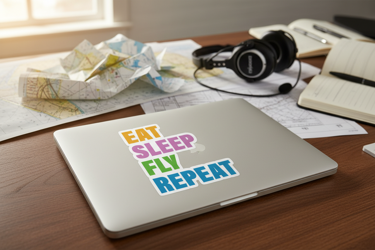 Fly Sleep Repeat Eat Sleep Fly Repeat Sticker | Air Speed Junkie