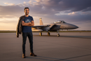 F-15 Eagle T-Shirt Lifestyle Photo with Actual Design