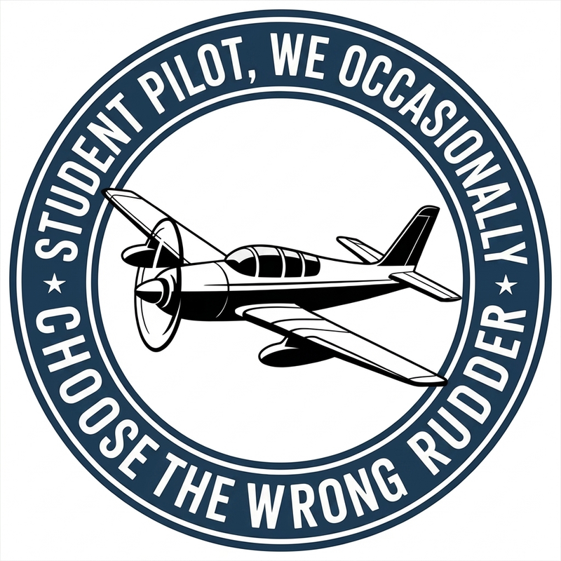 Student Pilots and the Wrong Rudder Sticker – Funny Aviation Gift | Air ...