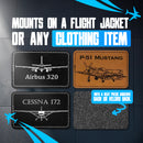 P-51 Mustang, Leather Patch, Adhesive Back, 2 Colors, WW2 Fighter Aircraft Patches