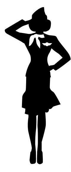 Stewardess, Flight Attendant Silhouette Sticker | Aviation Enthusiast ...