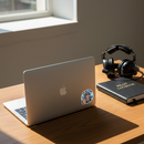 Sticker on laptop - realistic size