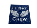 flight crew sign on blue leather