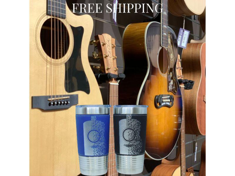 acoustic guitar tumbler, guitar cup, guitar gift