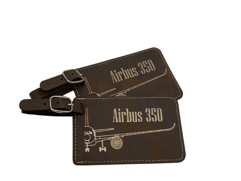 Airbus 350 Leather Luggage Tag, Bag Tag, Set of Two, A-350 - Airspeed Junkie
