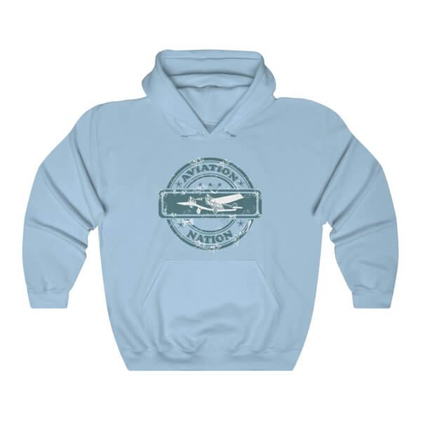 aviation hoodie, aviation clothing, light blue