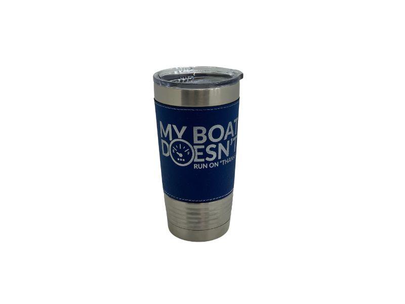 Boating Life Cup, Leather Wrapped Tumbler 20 Oz, For Boaters - Airspeed Junkie